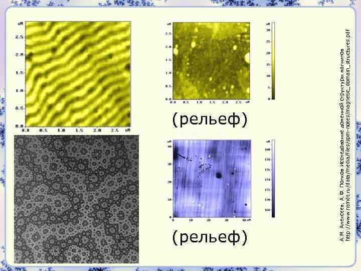 (рельеф) А. М. Алексеев, А. Ф. Попков Исследование доменной структуры магнитов http: //www. ntmdt.