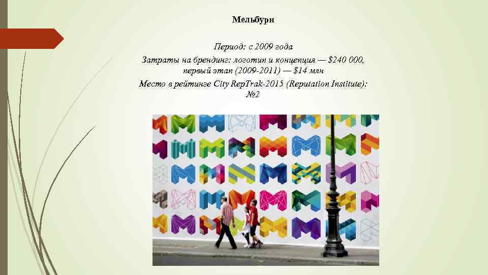 Мельбурн Период: с 2009 года Затраты на брендинг: логотип и концепция — $240 000,
