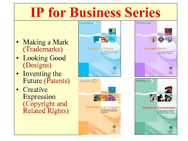 IP for Business Series • Making a Mark (Trademarks) • Looking Good (Designs) •