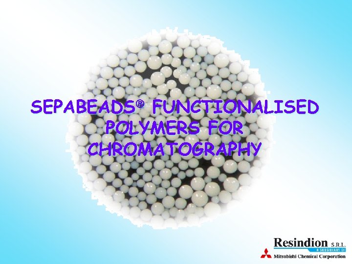 SEPABEADS FUNCTIONALISED POLYMERS FOR CHROMATOGRAPHY 