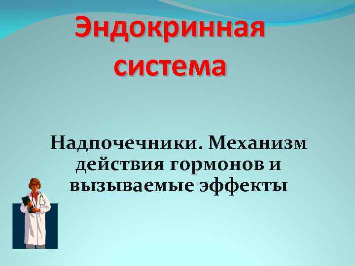 Эндокринная система Надпочечники. Механизм действия гормонов и вызываемые эффекты 