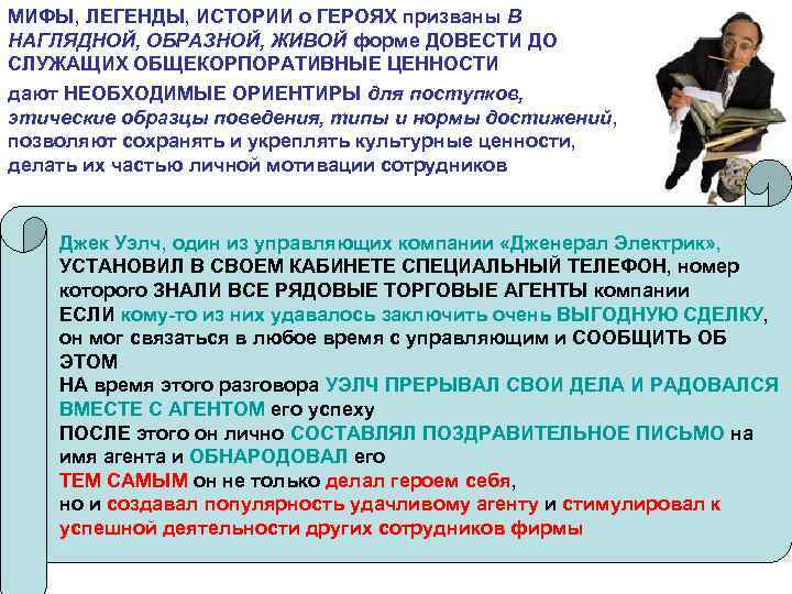 МИФЫ, ЛЕГЕНДЫ, ИСТОРИИ о ГЕРОЯХ призваны В НАГЛЯДНОЙ, ОБРАЗНОЙ, ЖИВОЙ форме ДОВЕСТИ ДО СЛУЖАЩИХ