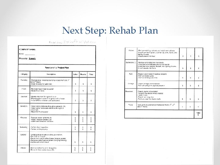 Next Step: Rehab Plan 