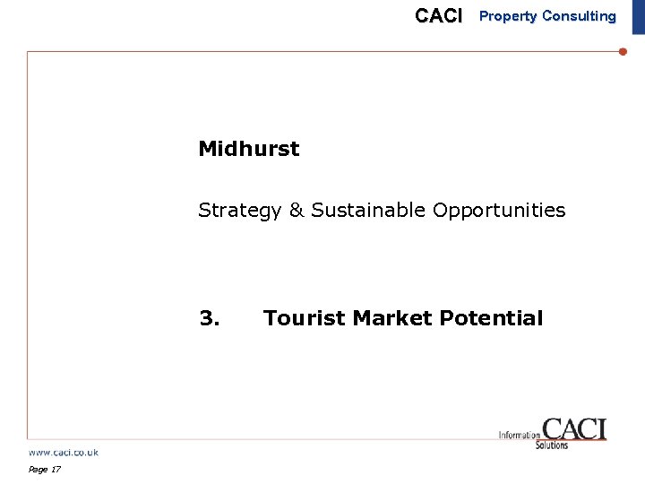 CACI Property Consulting Midhurst Strategy & Sustainable Opportunities 3. Page 17 Tourist Market Potential