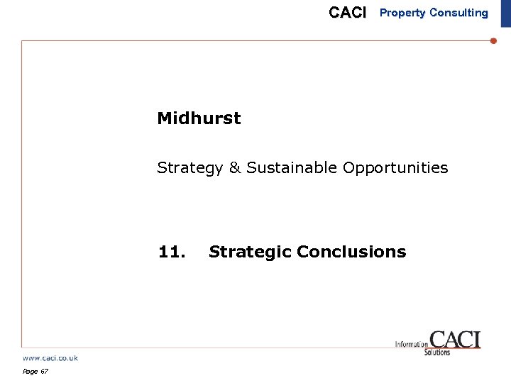 CACI Property Consulting Midhurst Strategy & Sustainable Opportunities 11. Page 67 Strategic Conclusions 