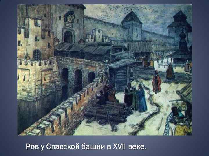 Ров у Спасской башни в XVII веке. 