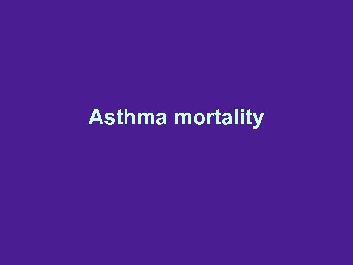 Asthma mortality 