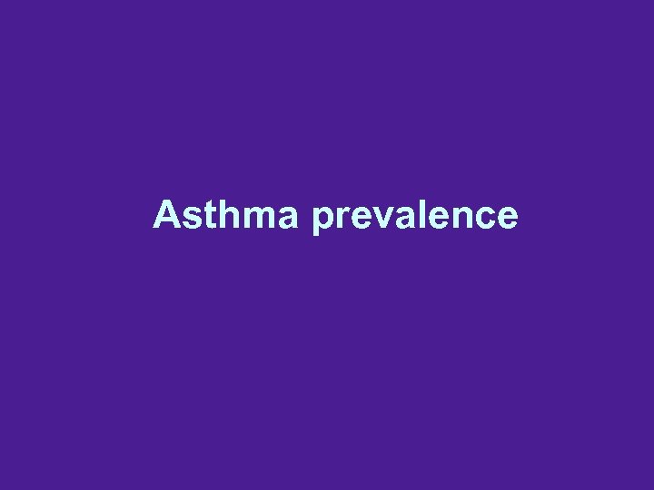 Asthma prevalence 