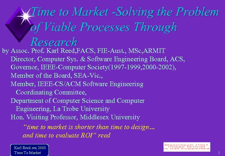 Time to Market -Solving the Problem of Viable Processes Through Research by Assoc. Prof.