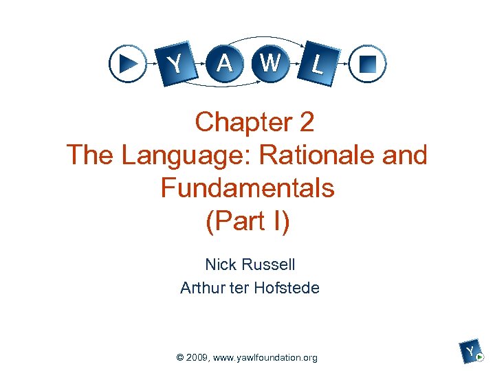 Chapter 2 The Language: Rationale and Fundamentals (Part I) Nick Russell Arthur ter Hofstede