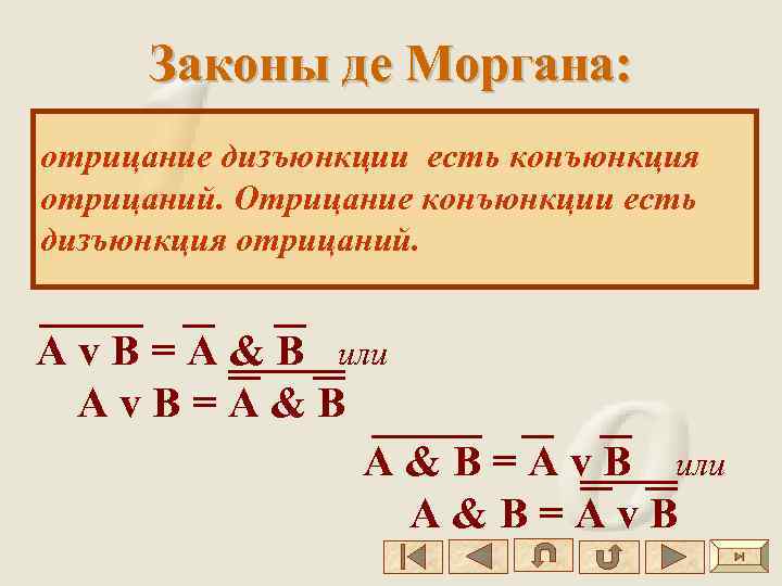 Закон де моргана. Правило де Моргана Информатика. Отрицание конъюнкции. Отрицание дизъюнкции.