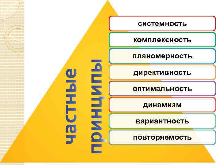 системность комплексность планомерность директивность оптимальность динамизм вариантность повторяемость 