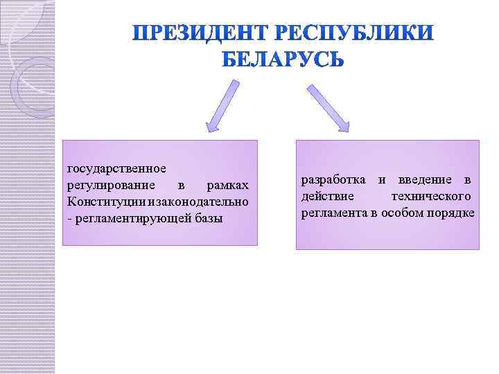 государственное регулирование в рамках Конституции и законодательно - регламентирующей базы разработка и введение в