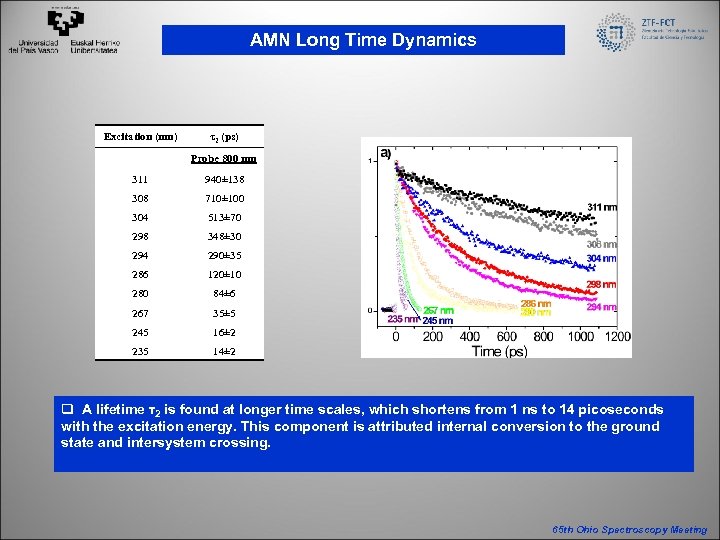 AMN Long Time Dynamics Excitation (nm) τ2 (ps) Probe 800 nm 311 940± 138