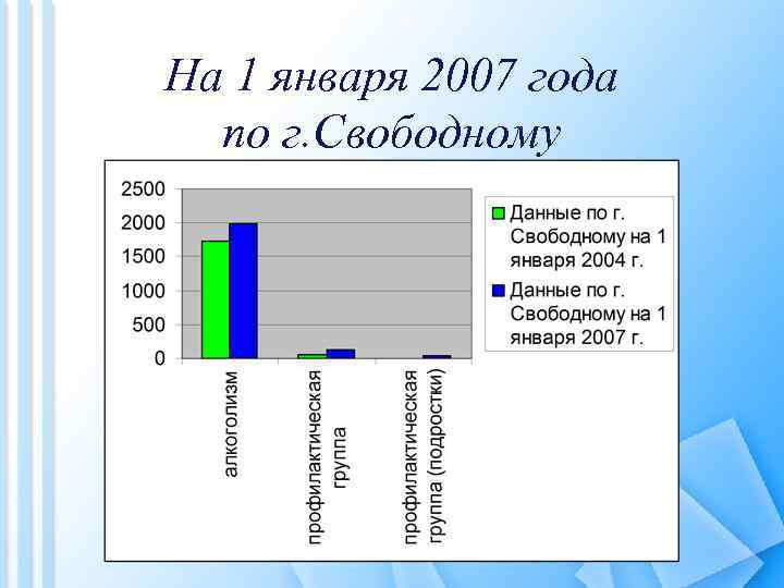 На 1 января 2007 года по г. Свободному 