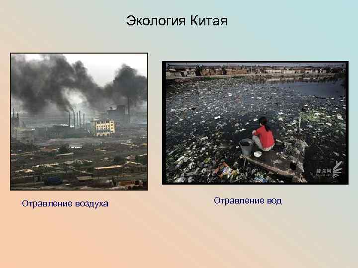 Экология Китая Отравление воздуха Отравление вод 