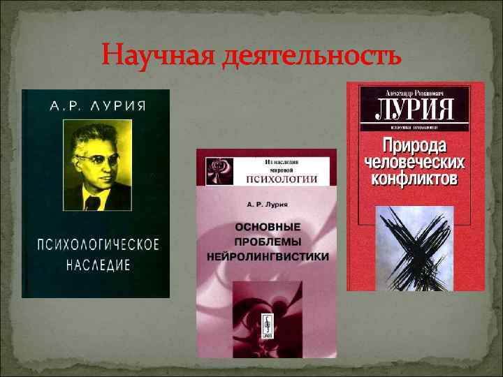 Активность в литературе. Научная деятельность Лурия. А.Р. Лурия основные труды.