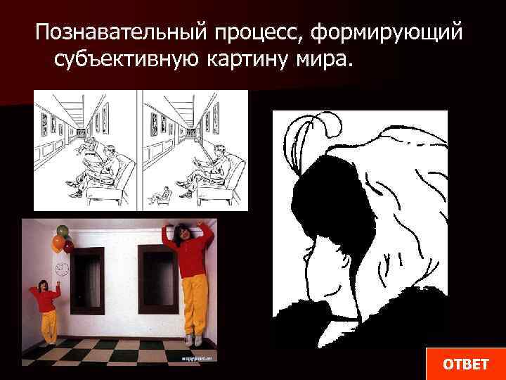 Познавательный процесс, формирующий субъективную картину мира. ОТВЕТ 