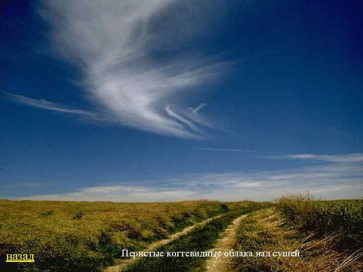 назад Перистые когтевидные облака над сушей. 