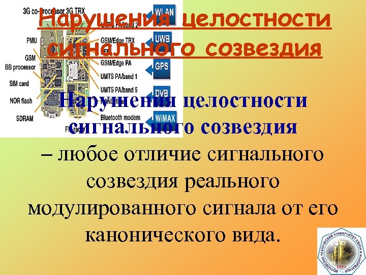 Нарушения целостности сигнального созвездия – любое отличие сигнального созвездия реального модулированного сигнала от его