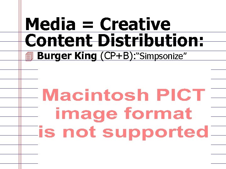 Media = Creative Content Distribution: 4 Burger King (CP+B): “Simpsonize” 