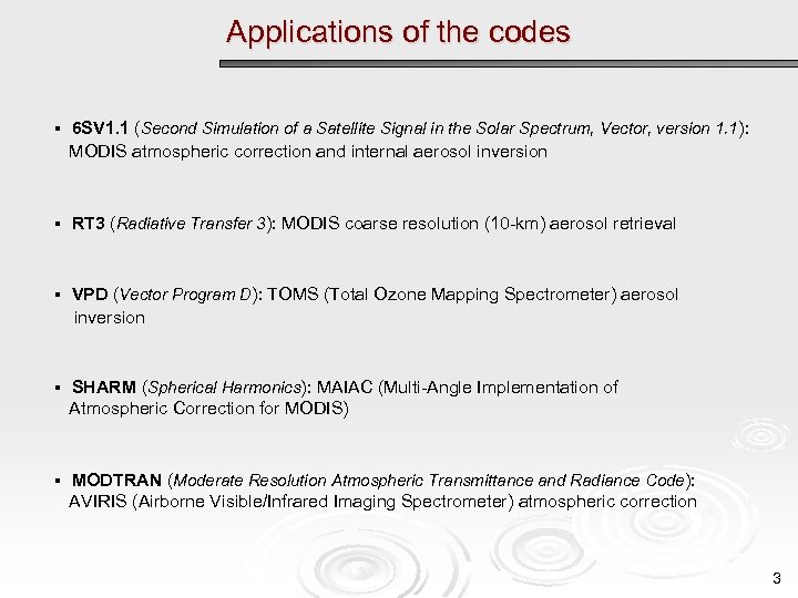 Applications of the codes § 6 SV 1. 1 (Second Simulation of a Satellite
