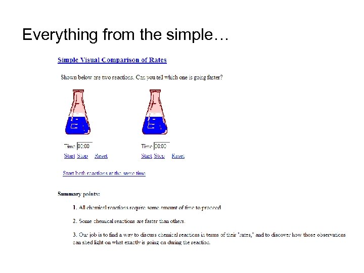 Everything from the simple… 