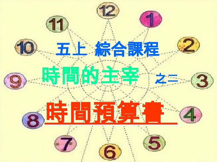 五上 綜合課程 時間的主宰 之二 時間預算書 