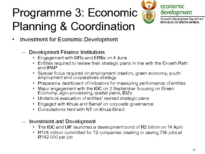 Economic Development 1 St And 2 Nd Quarterly