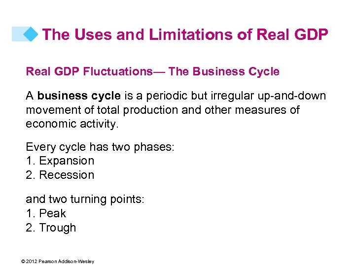 The Uses and Limitations of Real GDP Fluctuations— The Business Cycle A business cycle
