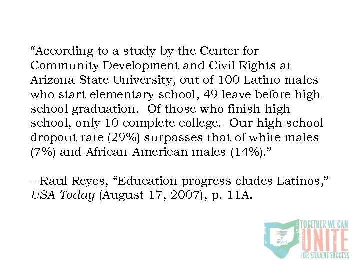 “According to a study by the Center for Community Development and Civil Rights at