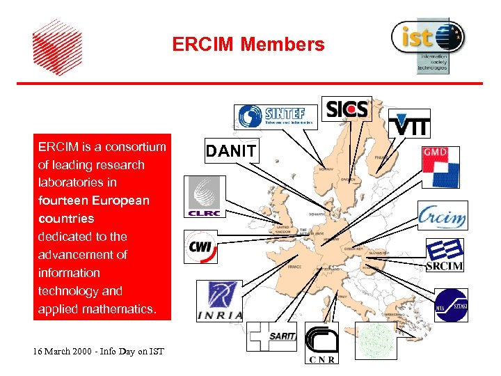 ERCIM Members ERCIM is a consortium of leading research laboratories in fourteen European countries