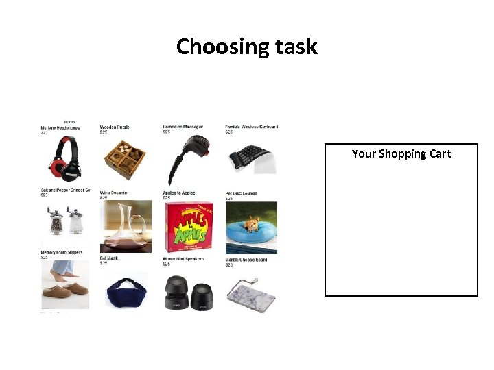 Choosing task Your Shopping Cart 