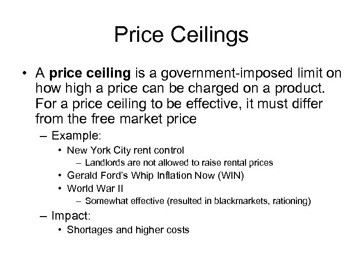 Econ 201 Government Policy Economic Welfare Summary