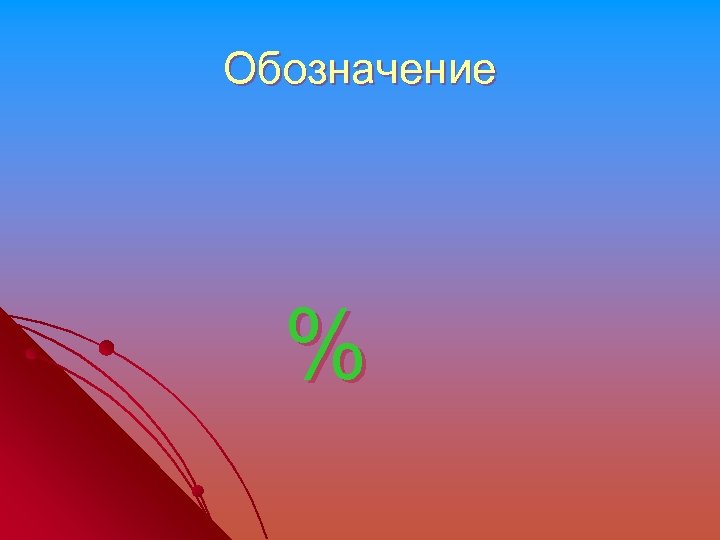 Обозначение % 