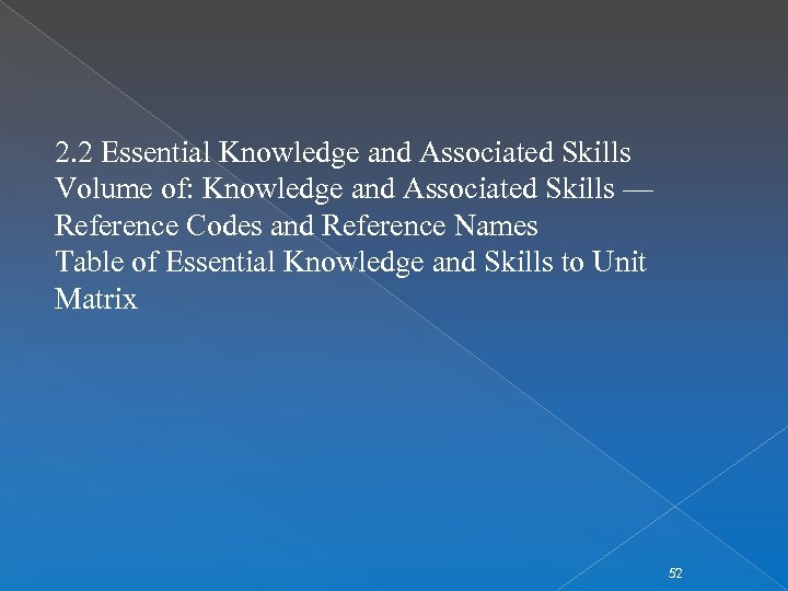 2. 2 Essential Knowledge and Associated Skills Volume of: Knowledge and Associated Skills —