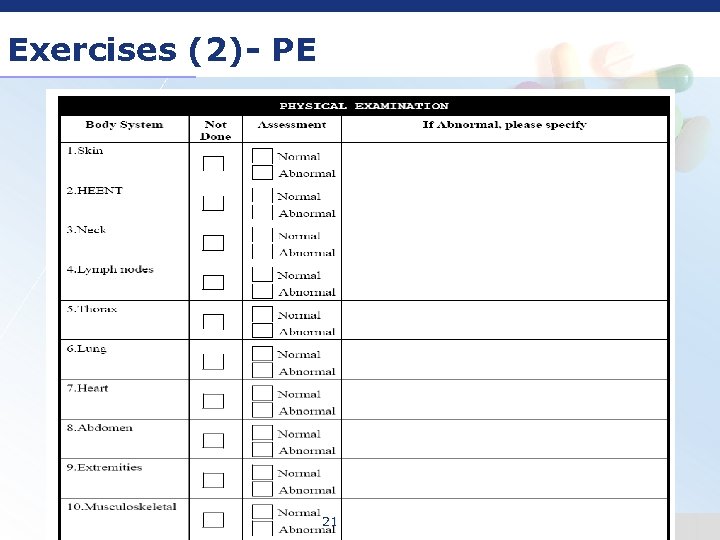 Exercises (2)- PE 21 