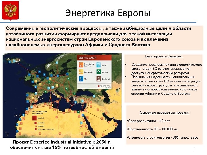 Энергетика Европы Современные геополитические процессы, а также амбициозные цели в области устойчивого развития формируют