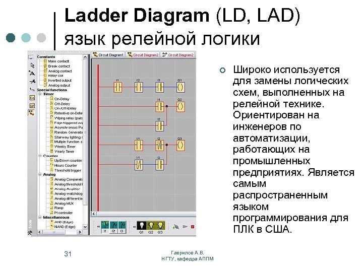 Язык программирования релейно контактные схемы