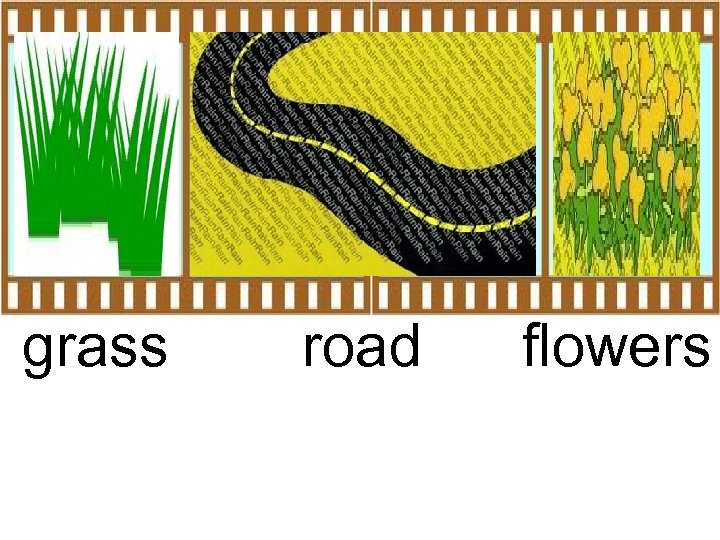 grass road flowers 