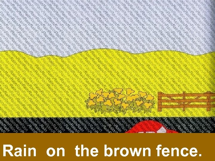 Rain on the brown fence. 