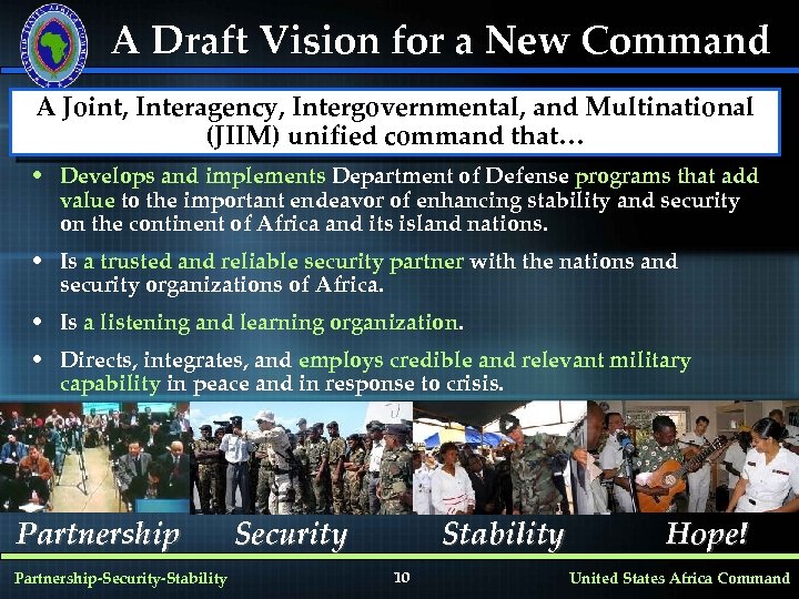 A Draft Vision for a New Command A Joint, Interagency, Intergovernmental, and Multinational (JIIM)