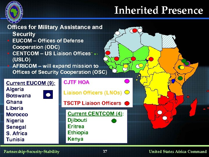 Inherited Presence Offices for Military Assistance and Security • EUCOM – Offices of Defense