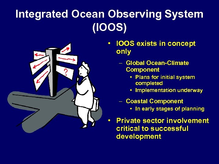Integrated Ocean Observing System (IOOS) • IOOS exists in concept only – Global Ocean-Climate