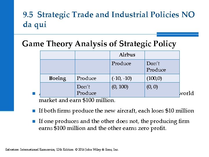 9. 5 Strategic Trade and Industrial Policies NO da qui Game Theory Analysis of