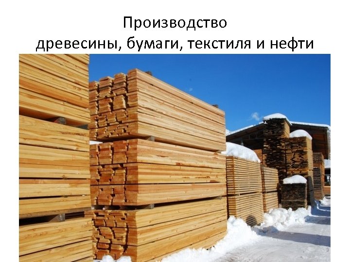 Производство древесины, бумаги, текстиля и нефти 3 