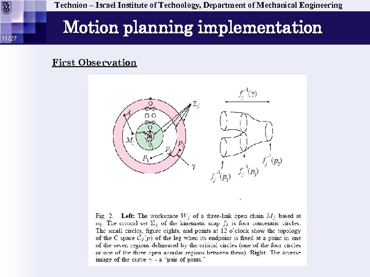 Technion – Israel Institute of Technology, Department of Mechanical Engineering 11/27 Motion planning implementation