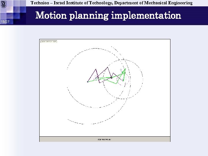 Technion – Israel Institute of Technology, Department of Mechanical Engineering 15/27 Motion planning implementation