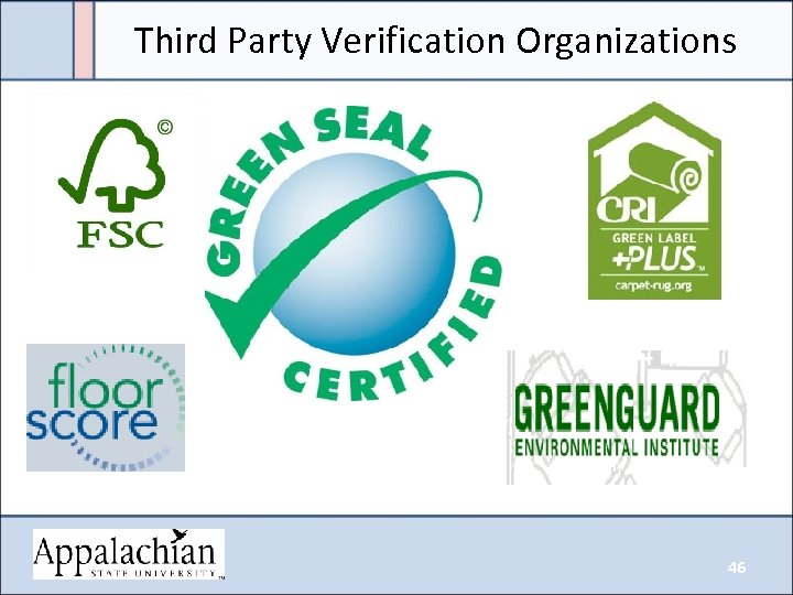 Third Party Verification Organizations 46 