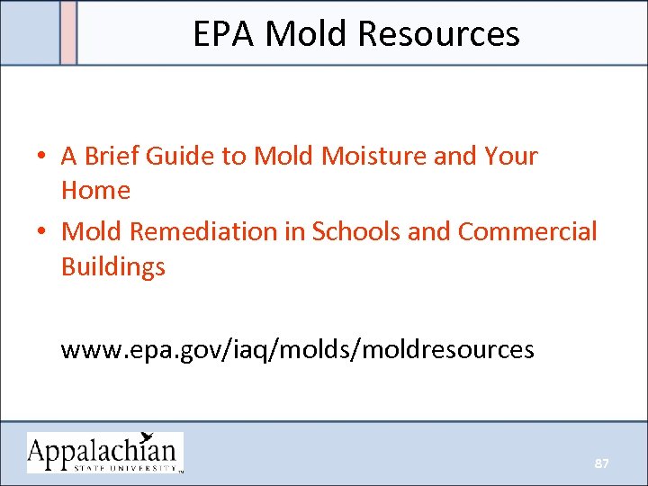 EPA Mold Resources • A Brief Guide to Mold Moisture and Your Home •